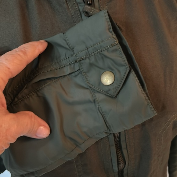 Lucky Brand Full Zip Jacket Military Utility Olive Army Green Women's size Small - Picture 7 of 12